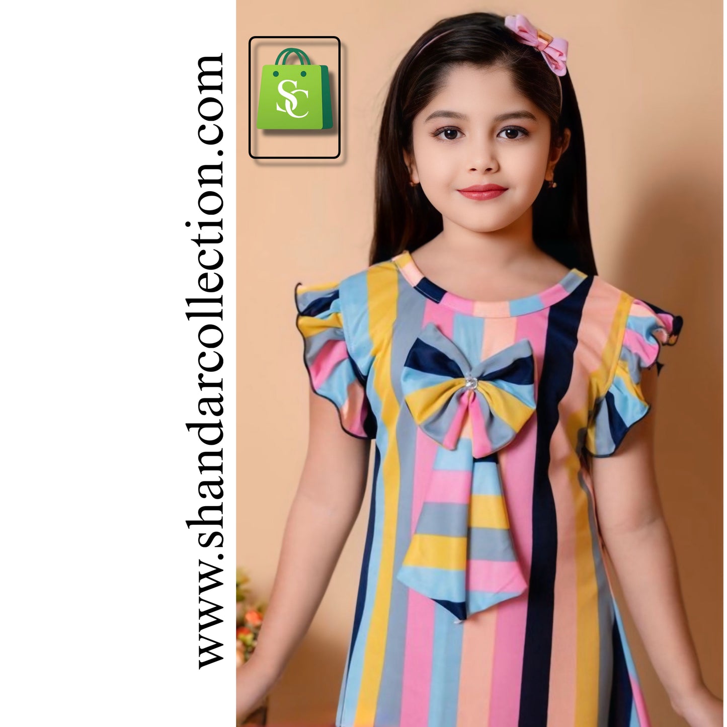 Stylish Partywear Printed Girls Frock & Dress – Crepe Fabric Summer Outfit
