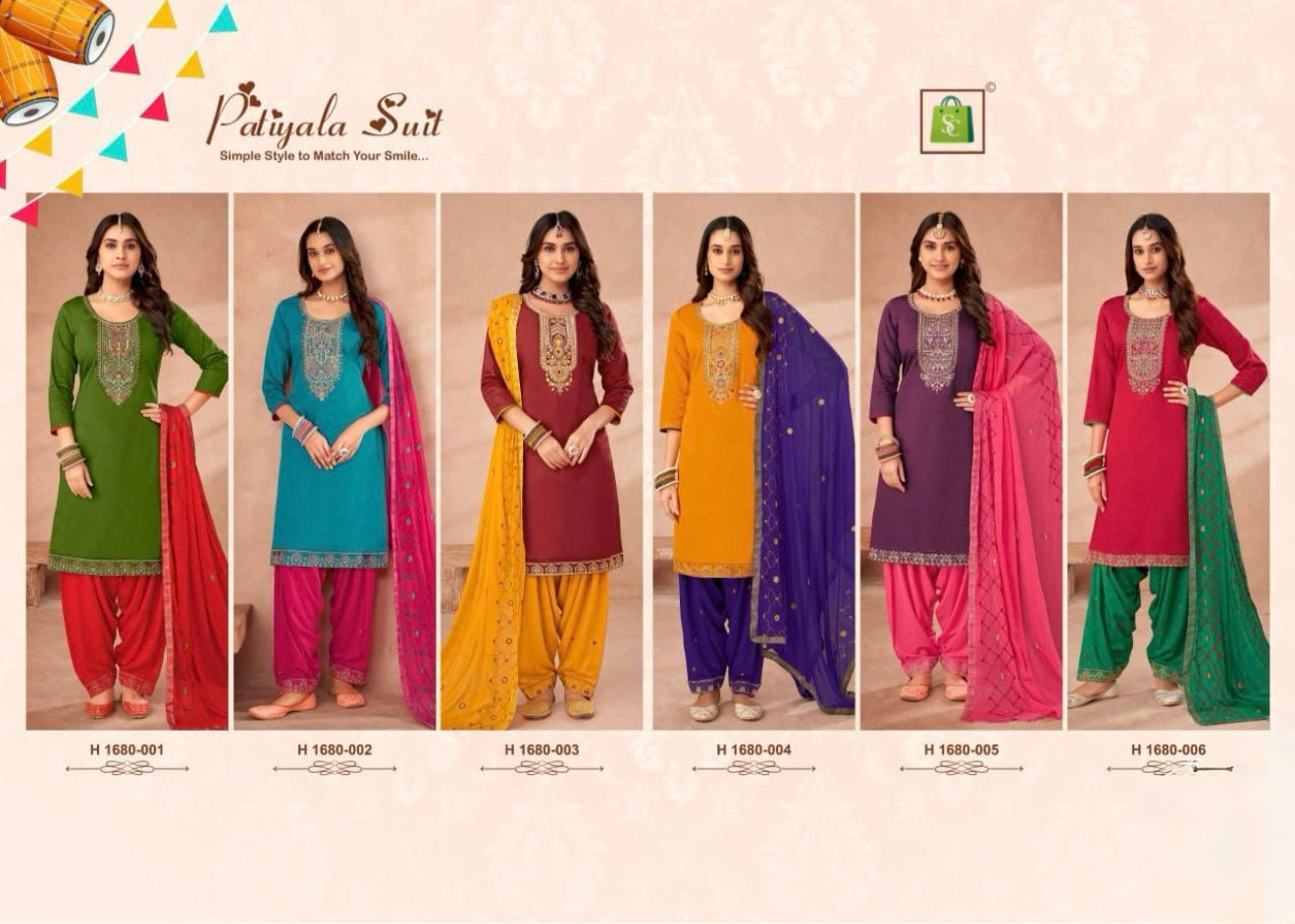 Designer Patiala Suit for Women โ Embroidered Cotton Punjabi Dress