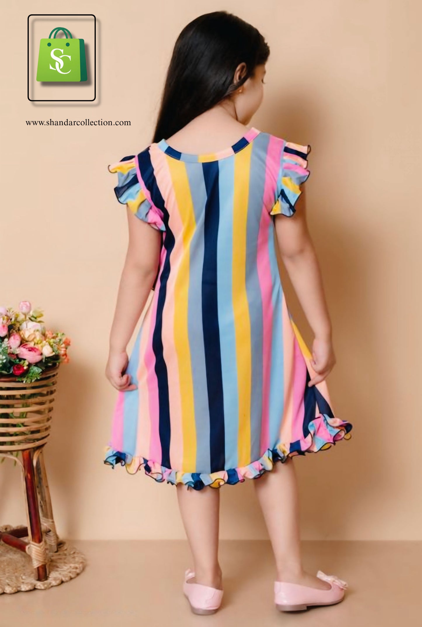 Stylish Partywear Printed Girls Frock & Dress – Crepe Fabric Summer Outfit