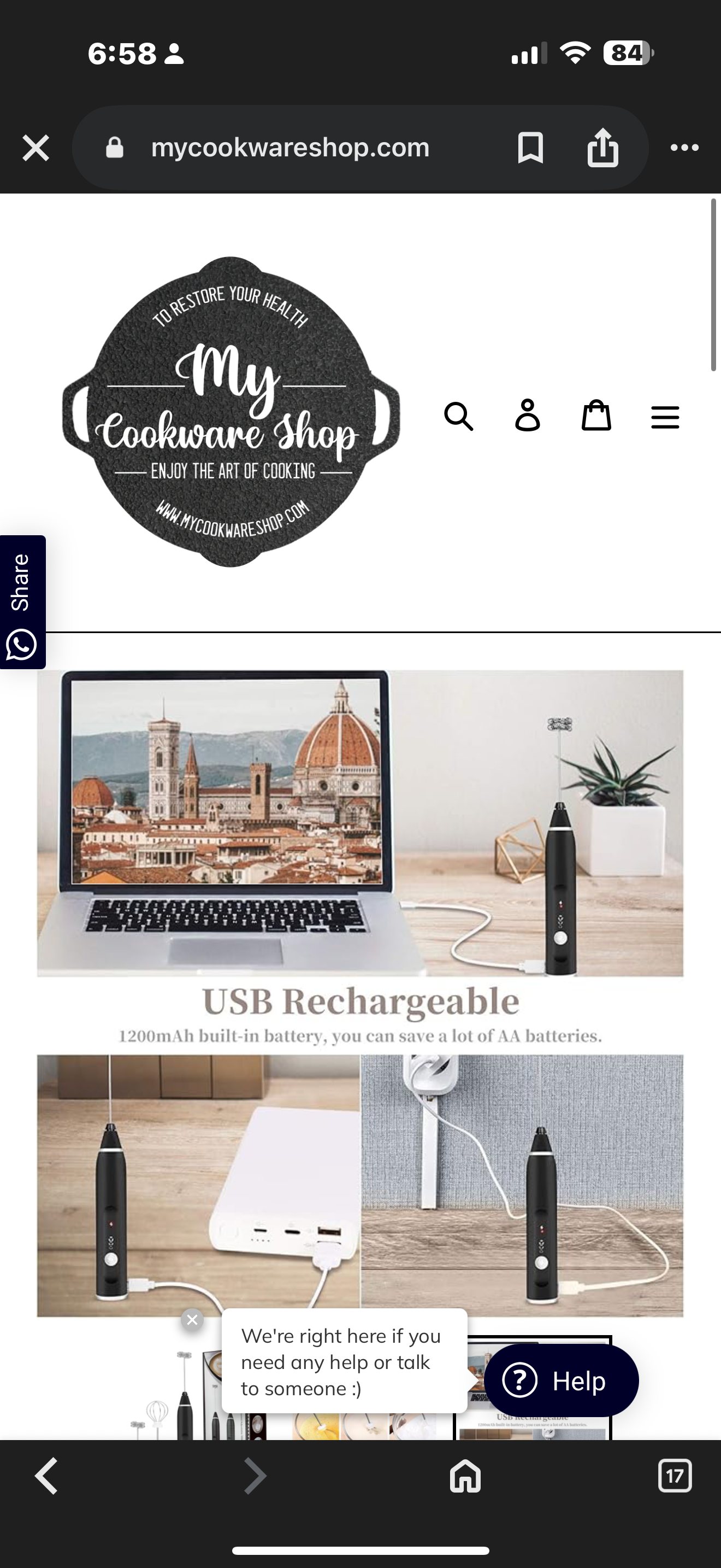 Milk Frother, USB Rechargeable Handheld Electric Foam Maker