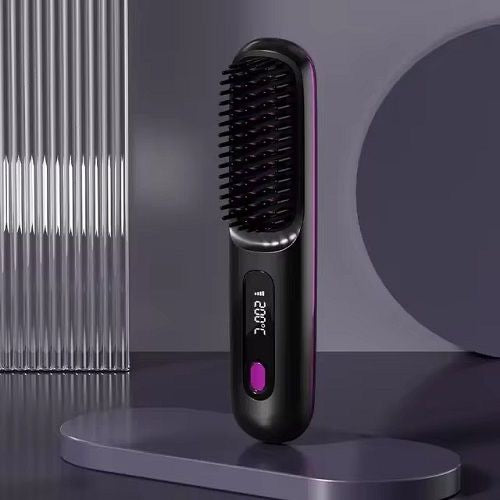 Cordless Hair Straightener Brush | Rechargeable Fast Heating Hair Comb for Women & Men | Portable Electric Styling Brush