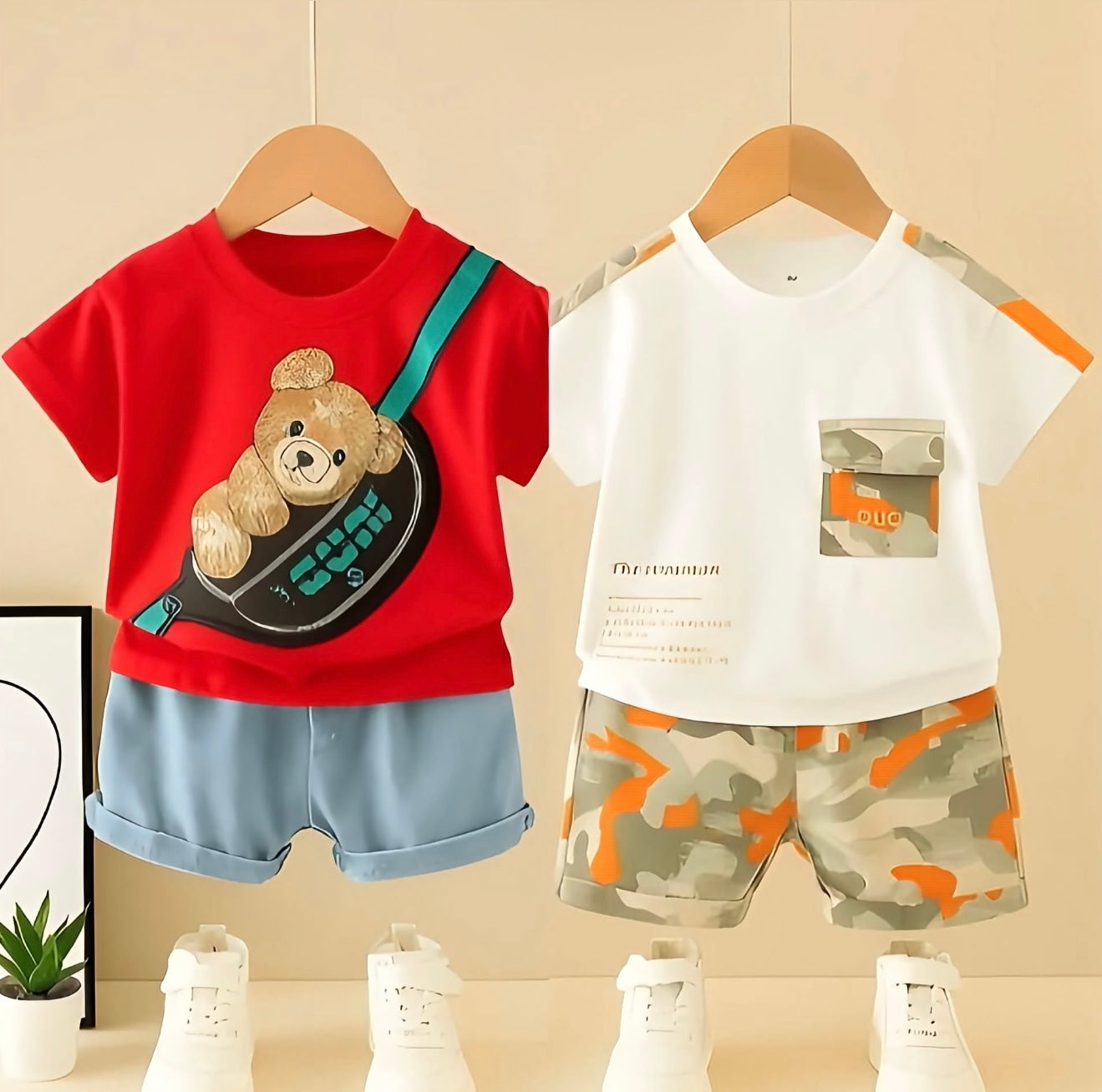 Boys Cotton Full Sleeves Sweatshirts Pack Of 2 & Joggers Set