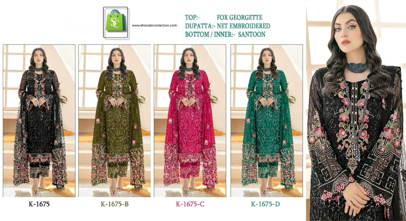 KILRUBA GEORGETTE EMBROIDERED SALWAR SUIT K 230