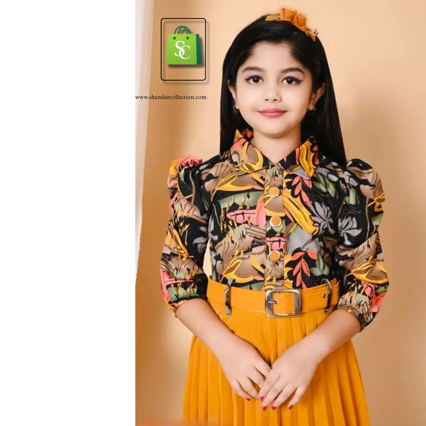 Stylish Girls Printed Pleated Frock – Cute & Comfortable Kids Dress