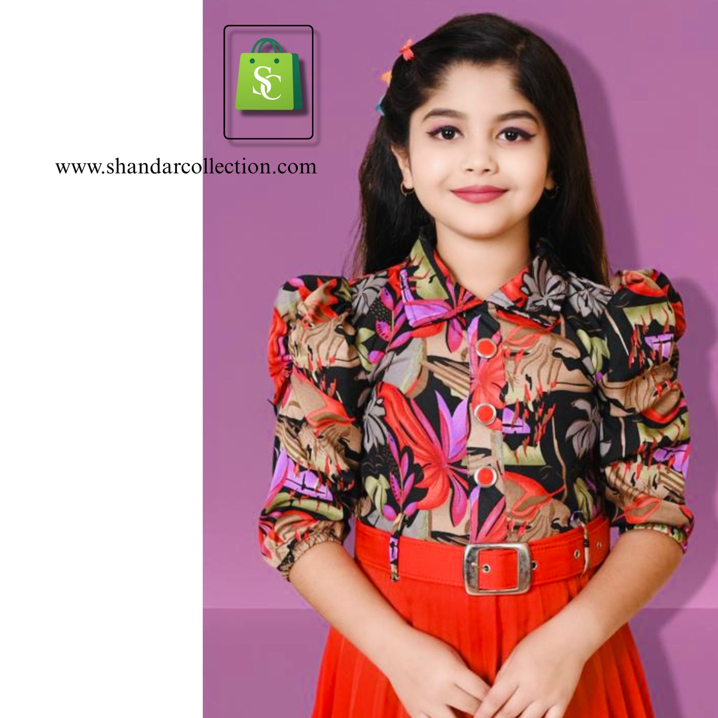 Stylish Girls Printed Pleated Frock – Cute & Comfortable Kids Dress