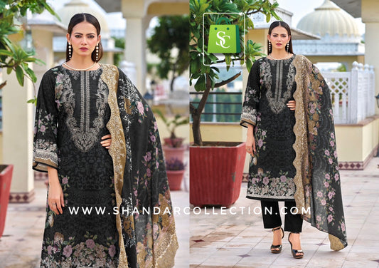 Shree Needle Wonder Premium Lawn Cotton Dupatta Salwar Suits