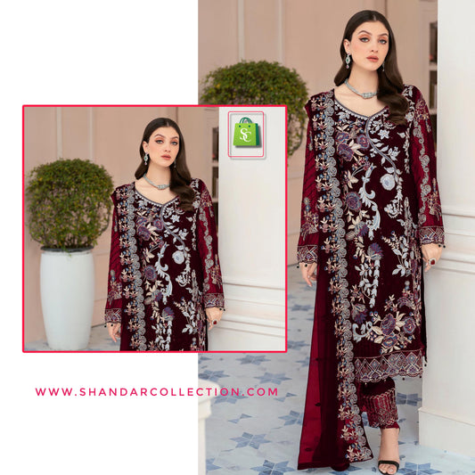 Maroon Georgette Salwar Kameez with Stunning Georgette Dupatta