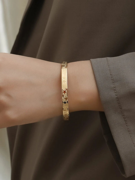 Multiwire Cuff Brass Statement Adjustable Bracelet