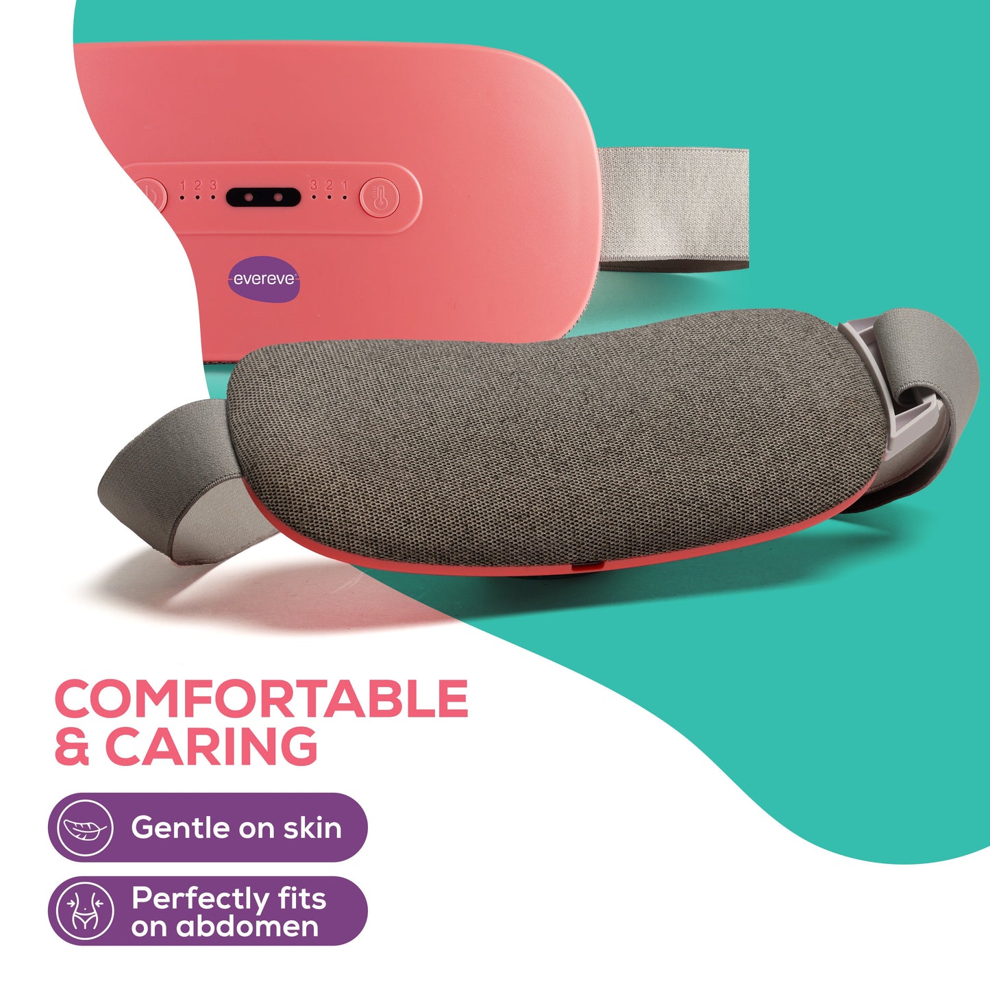 EVEREVE ELECTRIC HEATING PAD AND MENSTRUAL MASSAGER WITH BELT, 1 PC