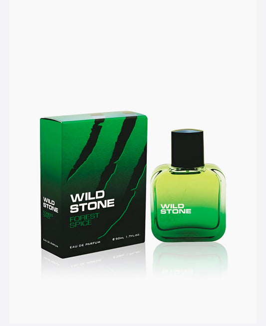 "Wild Stone men's cologne 90g in green packaging - woody spicy fragrance ideal for gifts and special occasions"
