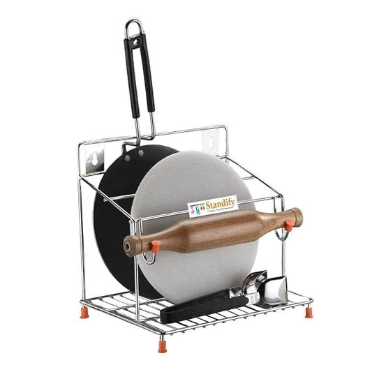 Stainless Steel Tawa Stand – Durable & Space-Saving Kitchen Organizer