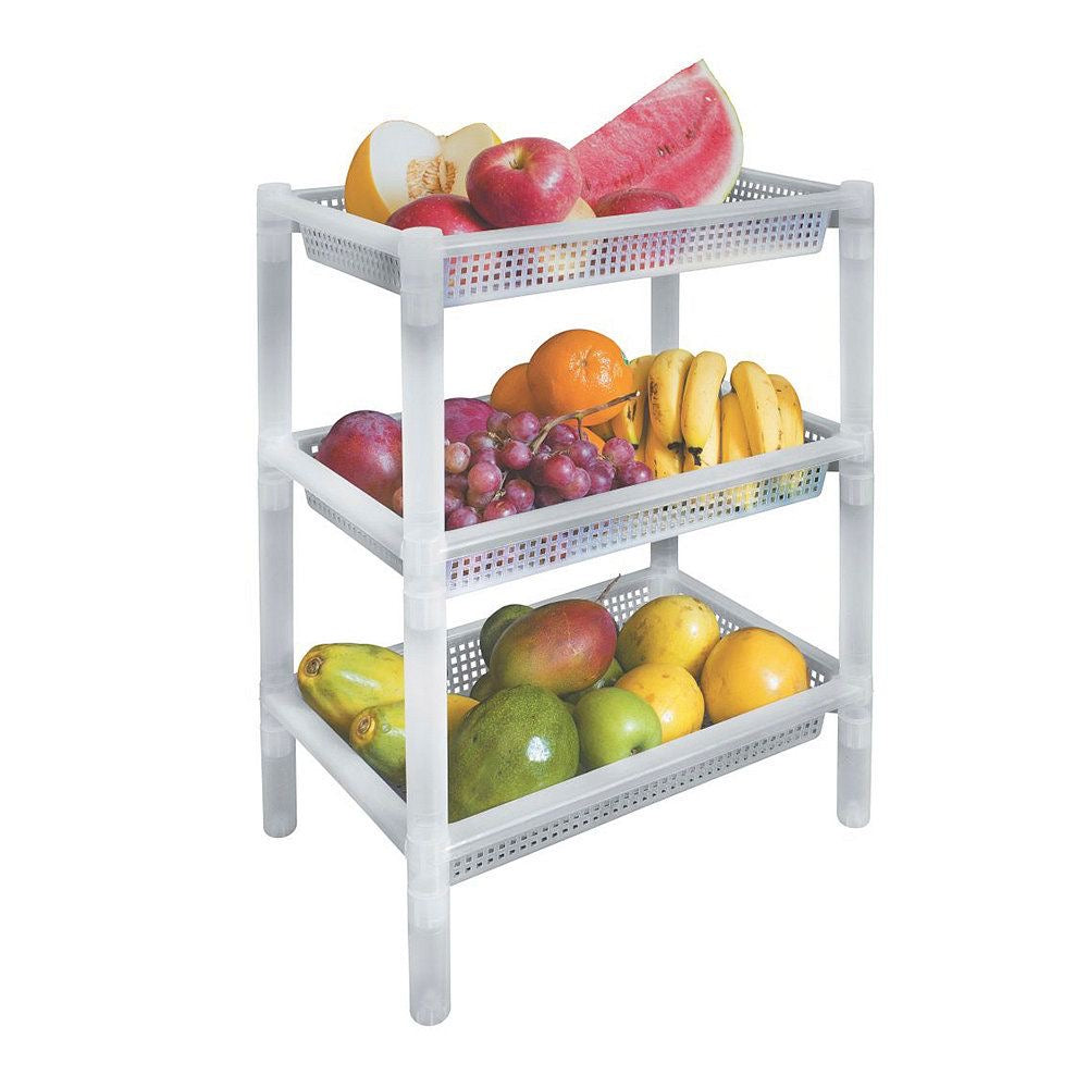 Durable Plastic Vegetable Trolley – Kitchen Storage & Organizer