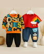 Boys Cotton Full Sleeves Sweatshirts Pack Of 2 & Joggers Set